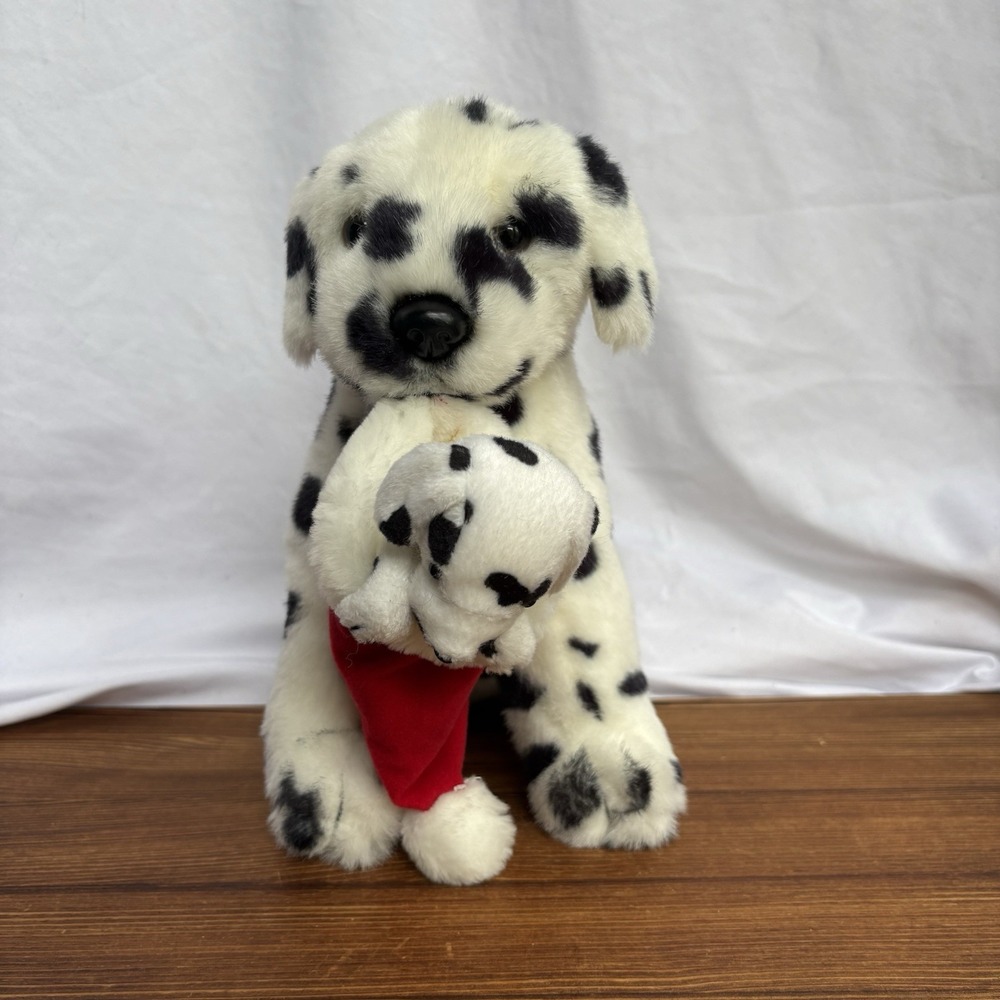 Ganz Heritage Collection Dalmatian Plush Dog Stuffed Animal Holding Puppy 10"